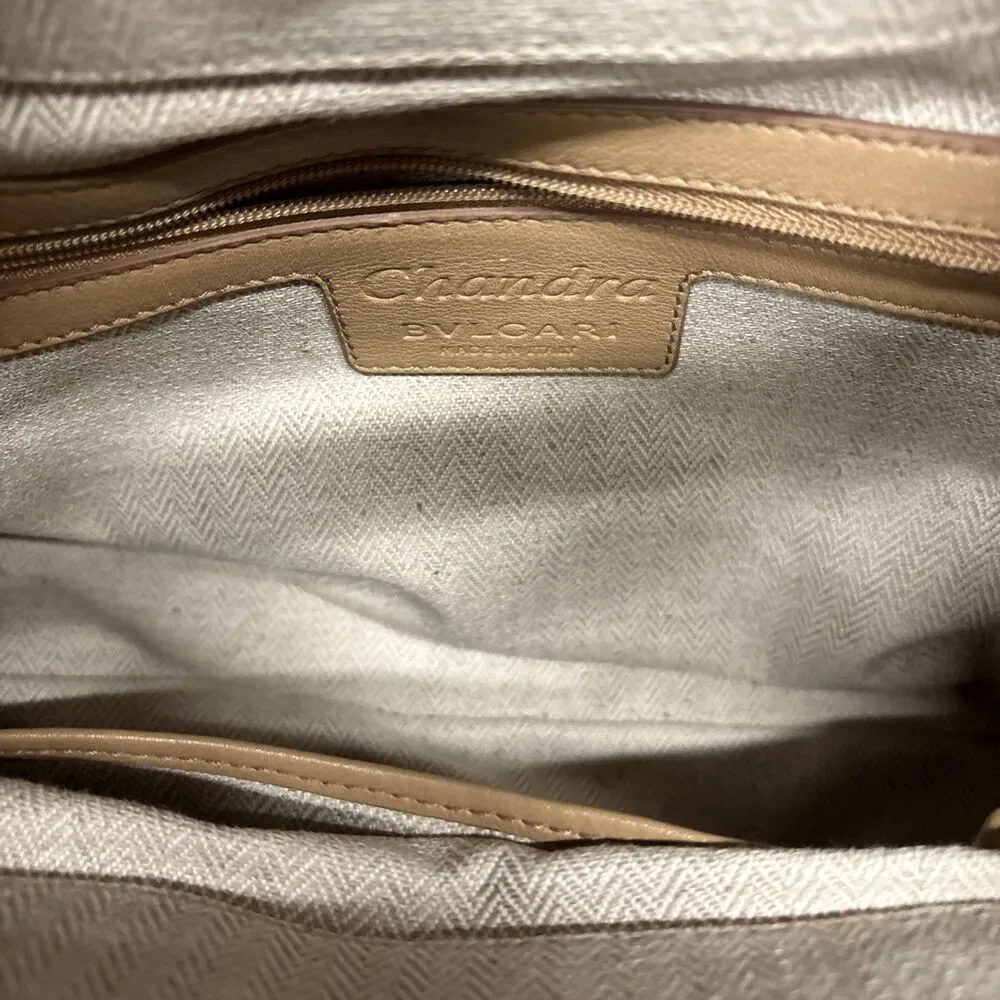 BVLGARI Chandra Handbag Tan Hobo